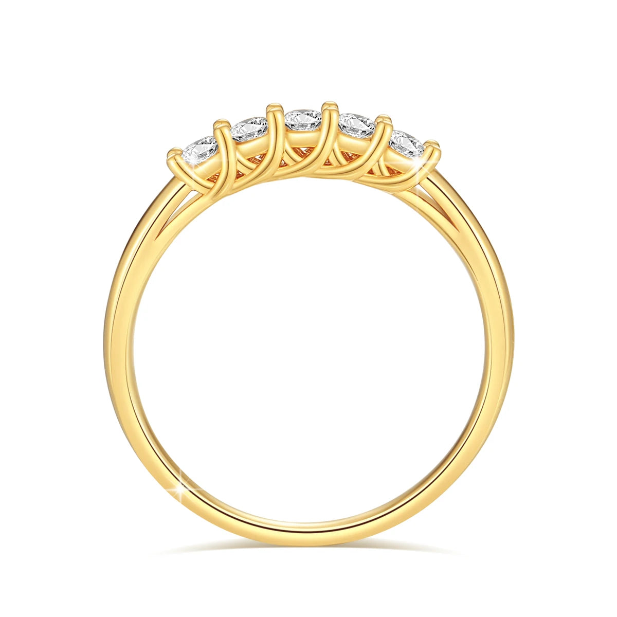 Moissanite Row Ring 18K Gold Au750 Diamond Ring