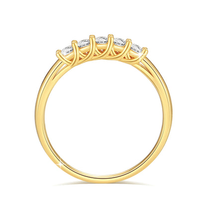 Moissanite Row Ring 18K Gold Au750 Diamond Ring