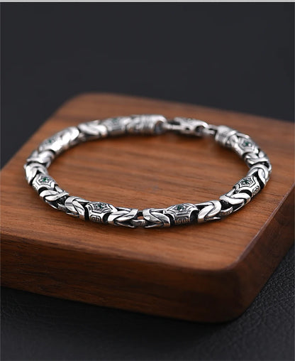 Ping An Pattern Bracelet, Handicraft, 925 Silver