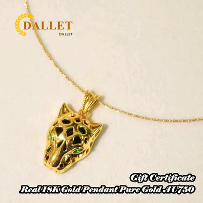 Necklace 18k Gold Animal Leopard Pendant, Luxury, Original Jewelry,  Au750