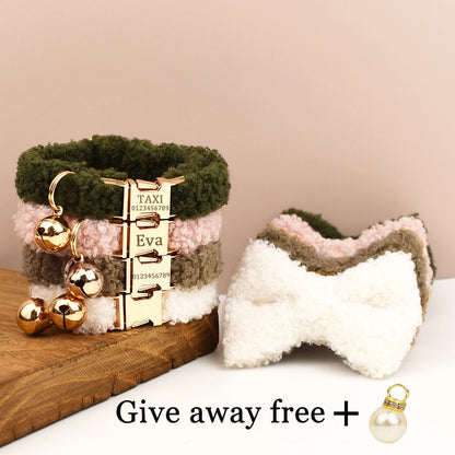 Teddy fur cat collar bell (Venus Favs)