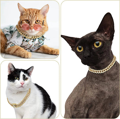 Luxury Gold Cat/Puppy Necklace Jewelry Rhinestone